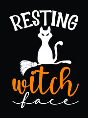 resting witch face halloween cat t shirt, Hocus Pocus Svg, Halloween Svg, Witch Svg, Halloween Svg Design, Funny Halloween Svg Design, Halloween Cut File
