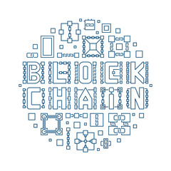 Block Chain vector linear modern round illustration