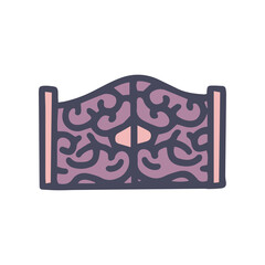 forged fence color vector doodle simple icon