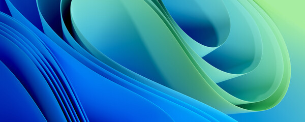 abstract background with blue, turquoise and green curves