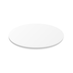 Circle beer coaster. Empty white mockup. Pprotection coaster for beer glasses, tea cups isolated on white background. Branding template vector illustration.