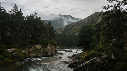River flowing through immense landscapes of Altai mountains