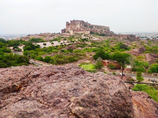 Scenic view of Mehrangarh Fort Jodhpur from mountain