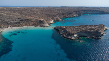 fotografia aerea dell isola di Lampedusa in Sicilia