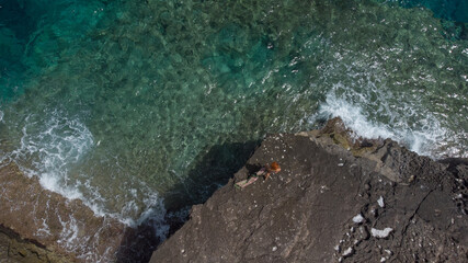 fotografia aerea dell isola di Lampedusa in Sicilia