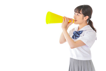 応援をする学生