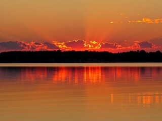 Sunrise at lake Simcoe, Ontario,. Canada