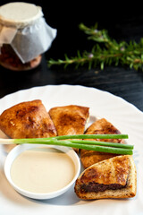 traditional arab food arais. grilled kebab in a pita