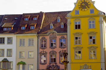 beutiful view of  old town schaffhausen , switzerland