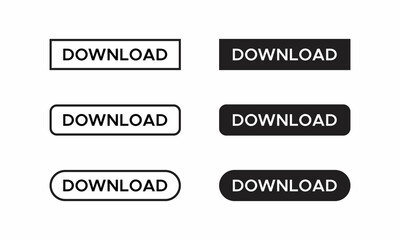 Download Button Icon Vector Set Collection