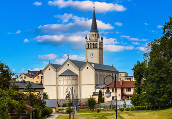 Parish church of Saint Catherine of Alexandria at Rynek Market Square in Bytow historic city center in Kaszuby region of Poland