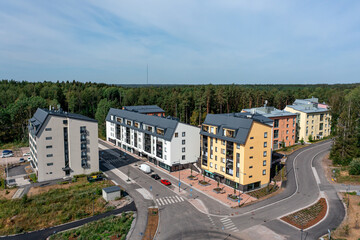 Aerial view of the brand new neighborhood Kalliolahde of Espoo, Finland. The new apartment...