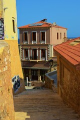 architecture of the old town of Chania in Crete, Greece