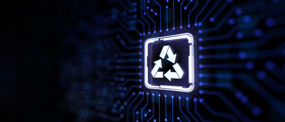 Recycle Zero waste Green energy concept on virtual screen.