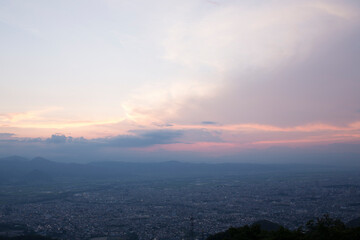 Fototapeta na wymiar Sky at dusk in Japan