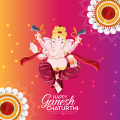 Happy ganesh chaturthi celebration greeting card