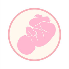 Human embryo, baby, hand drawing. Design editable image.