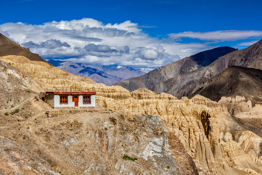 House in Himalayas near Lamayuru village. Ladakh, India
