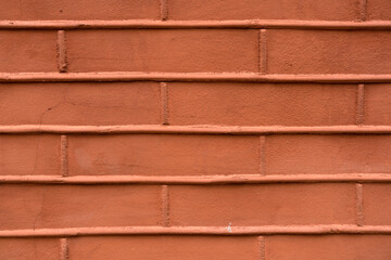 The texture of the red brick wall