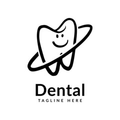 dental health logo silhouette. dental health care of children fun concept