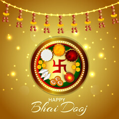 Happy bhai dooj celebration greeting card
