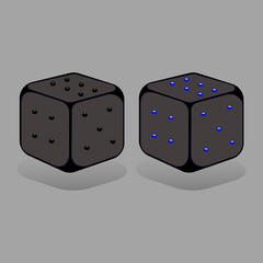 black and gray dice.