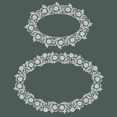 Round White Lace Frames Clip art