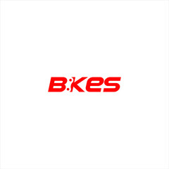 red bicycle logo design typography with negative space chain