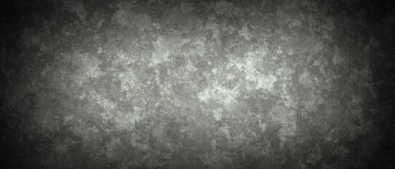 Abstract background in gray and black colors with shaded edges. Marbled noisy texture.