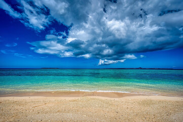 Fototapeta na wymiar Sesoko Beach, one of the top-rated beaches on the main island of Okinawa, Japan