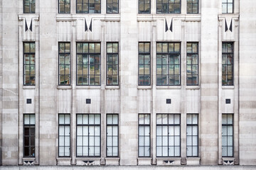 Facade of Art Deco style building in London
