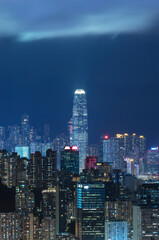 Obraz premium Skyscraper in downtown district of Hong Kong city