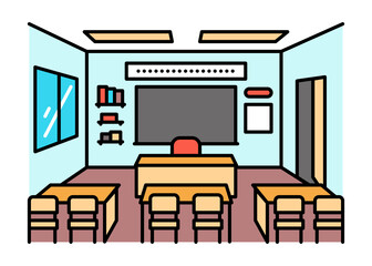 Classroom olor line icon. Pictogram for web page,