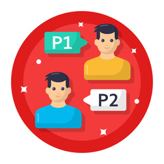 2 Player Game Concept, P1 vs P2 Vector Icon Design, Esports or mind sport Symbol, Electronic sports Equipment Sign, Video gaming hardware Stock illustration