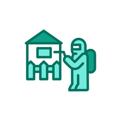 House disinfection color line icon. Isolated vector element.