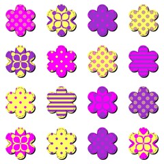scrapbook flowers on white background	