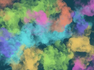 coloured clouds and smoke on dark background 