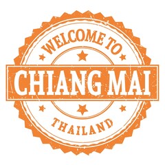 Obraz premium WELCOME TO CHIANG MAI - THAILAND, words written on orange stamp