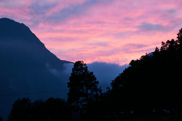 sunrise in the mountains