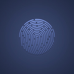 Security fingerprint authentication. Finger identity, technology biometric illustration. Fingerprint template