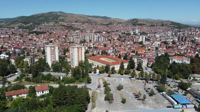 Bitola city, Macedonia - Aerial view - Mustafa Kemal Ataturk School - Bitola museum