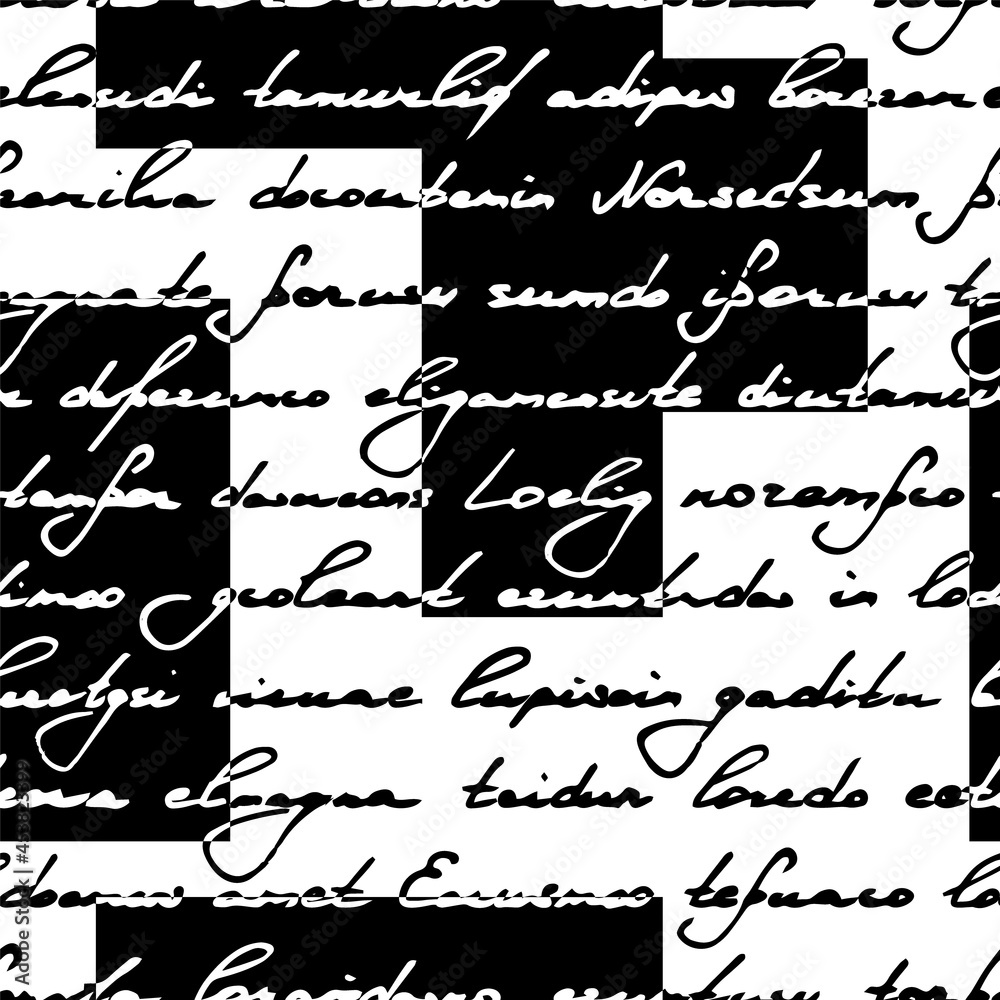 Poster abstract seamless pattern. repeating scrawl pattern. scribble background. writing abstract text back