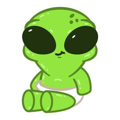 Cute baby alien vector cartoon character illustration isolated on a white background.