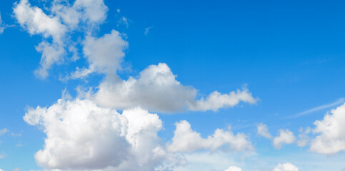 White clouds on the blue sky, background