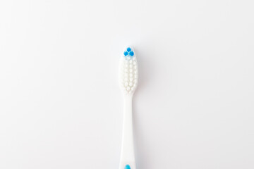 plastic toothbrush on a white background