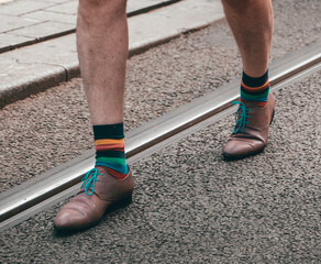 Shoes and socks worn during the Amsterdam Pride 2021