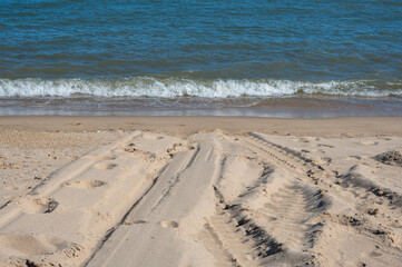 Summer beach, sea, and waves