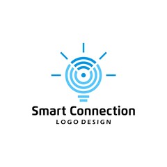 Clear logo and unique combination of light bulb and wireless wifi.
EPS 10, Vector.