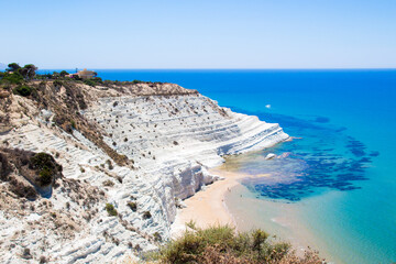 The Scala dei Turchi, a rocky cliff on the southern coast of  Sicily, Italy.