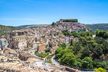 Fototapeta na wymiar Ibla, ancient district of the city of Ragusa in Sicily. Italy